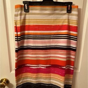 RAFAELLA comfort skirt! Sz large! NWT 23 length! Multi/colored stripes!